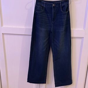 HALARA women’s Dark Indigo Relaxed Straight Jeans